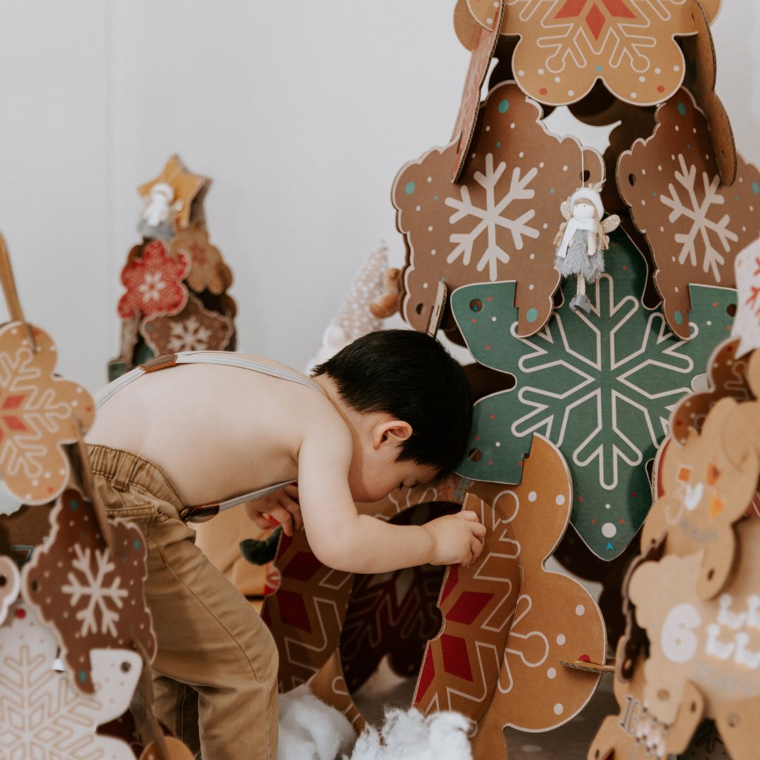 fairy door on cardboard Christmas tree