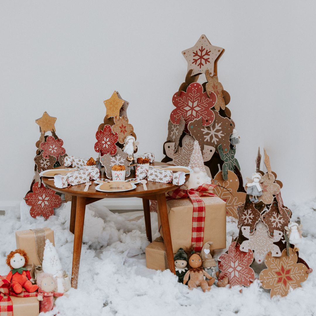 cardboard Christmas trees gingerbread decoration party