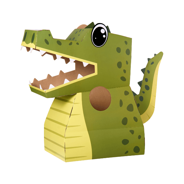 3D Cardboard Crocodile Costume Kit - Billie the Crocodile - Paper Pops