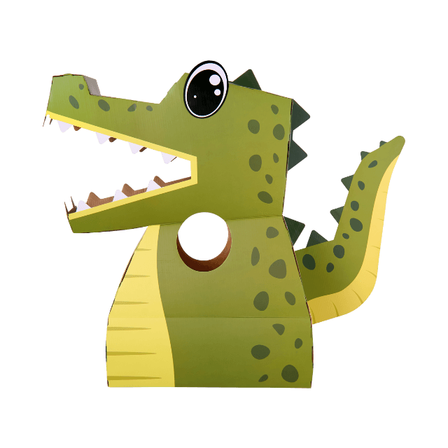 3D Cardboard Crocodile Costume Kit - Billie the Crocodile - Paper Pops