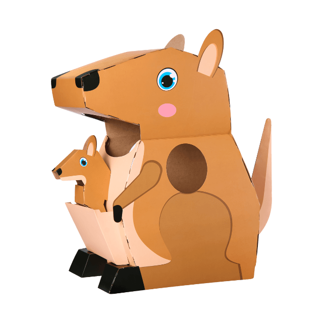3D Cardboard Kangaroo Costume Kit - Mila the Kangaroo - Paper Pops
