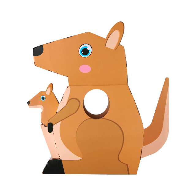 3D Cardboard Kangaroo Costume Kit - Mila the Kangaroo cardboard play kit
